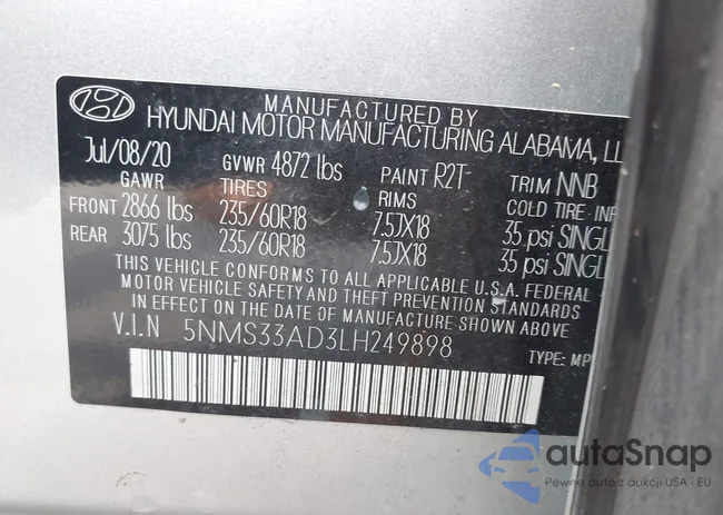 5NMS33AD3LH249898: 42257105