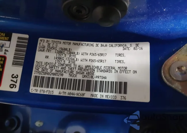 3TMDZ5BN8GM005290: 42258378