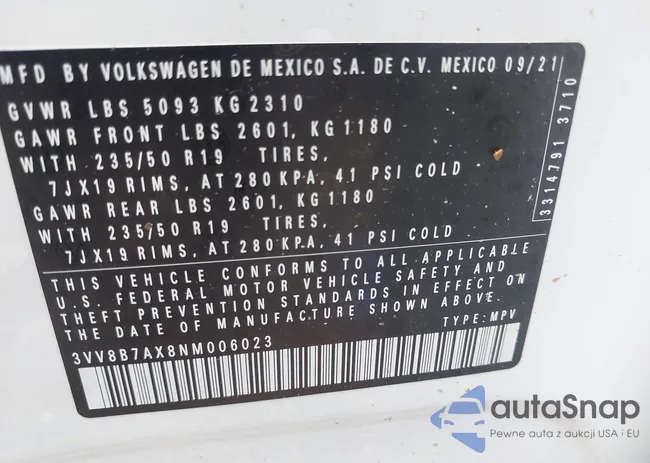 3VV8B7AX8NM006023: 42258466