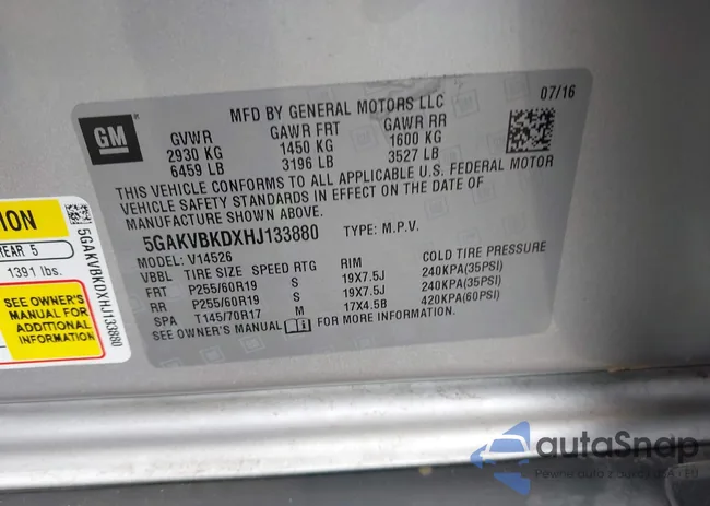 5GAKVBKDXHJ133880: 42258521