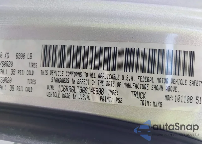 1C6RR6LT3GS145898: 42258612