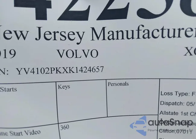 YV4102PKXK1424657: 42258647