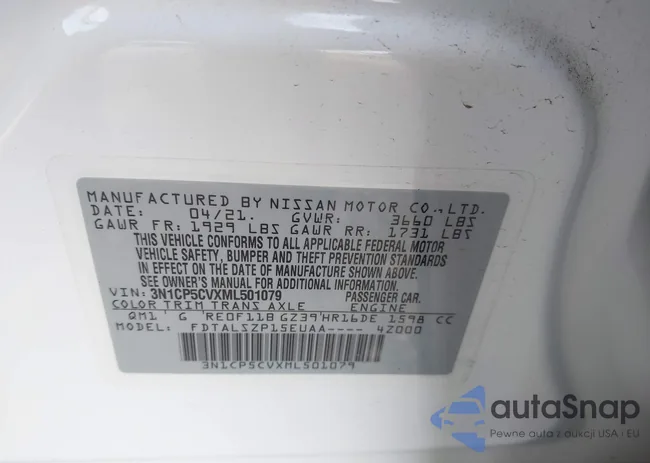 3N1CP5CVXML501079: 42258885