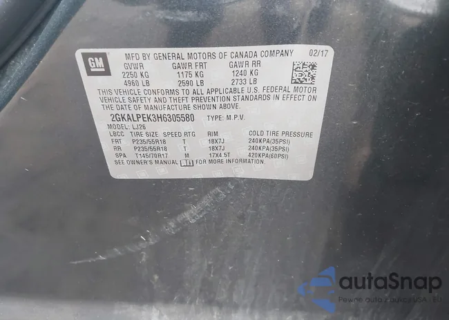 2GKALPEK3H6305580: 42258008