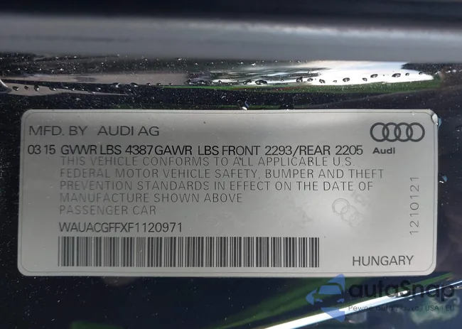 WAUACGFFXF1120971: 42258024