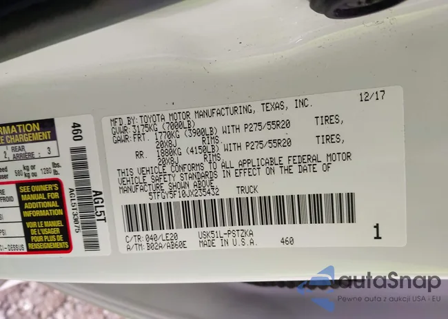 5TFGY5F10JX235432: 42258043