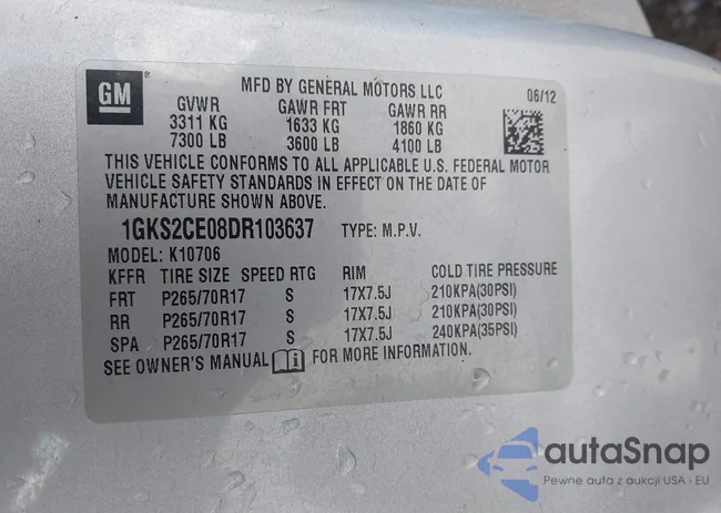 1GKS2CE08DR103637: 42258199