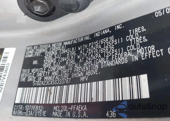 5TDZA23CX5S333767: 42258278