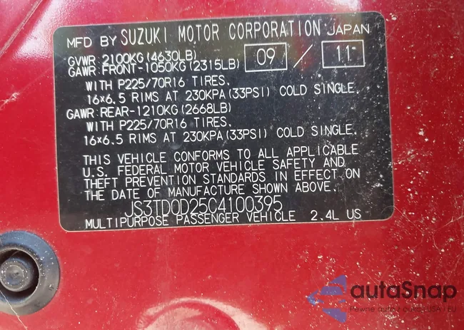 JS3TD0D25C4100395: 42258308