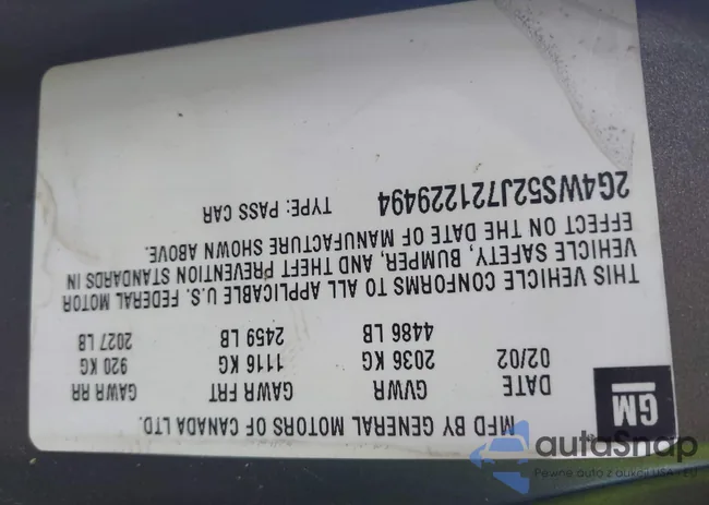 2G4WS52J721229494: 42259444