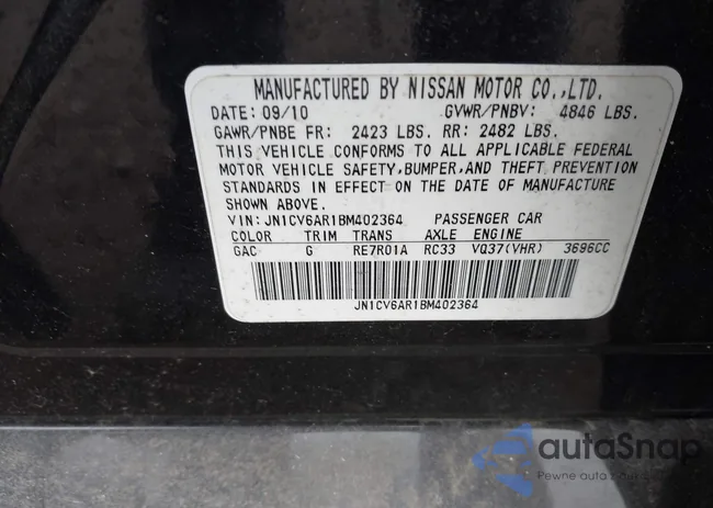 JN1CV6AR1BM402364: 42259513