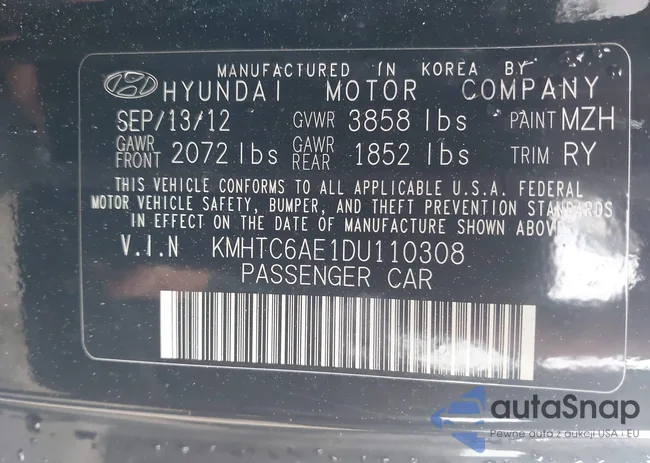 KMHTC6AE1DU110308: 42259651