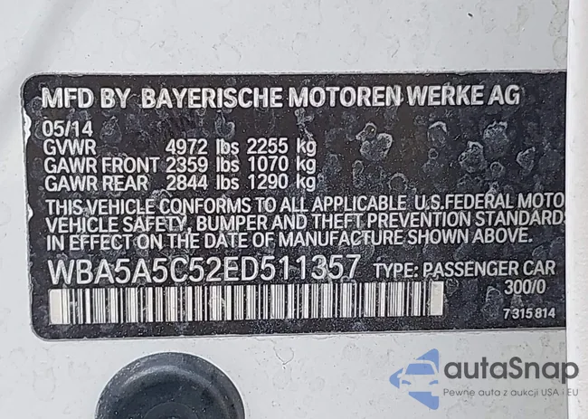 WBA5A5C52ED511357: 42259166