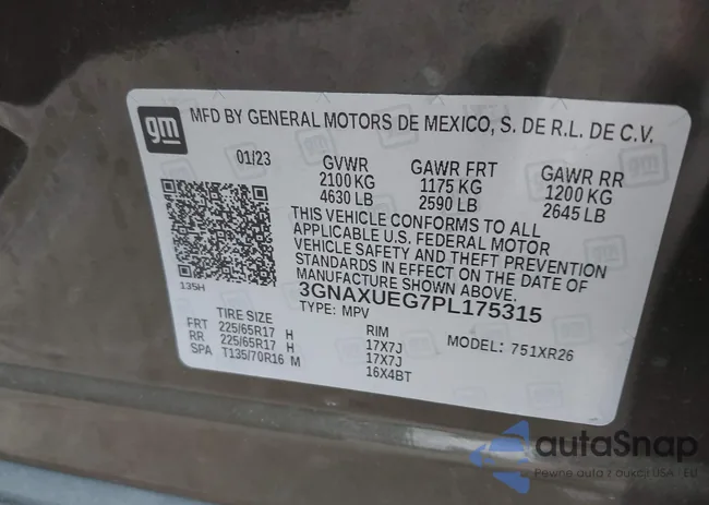 3GNAXUEG7PL175315: 42260399