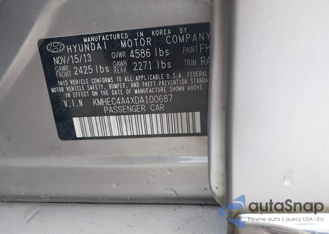 KMHEC4A4XDA100687: 42260662