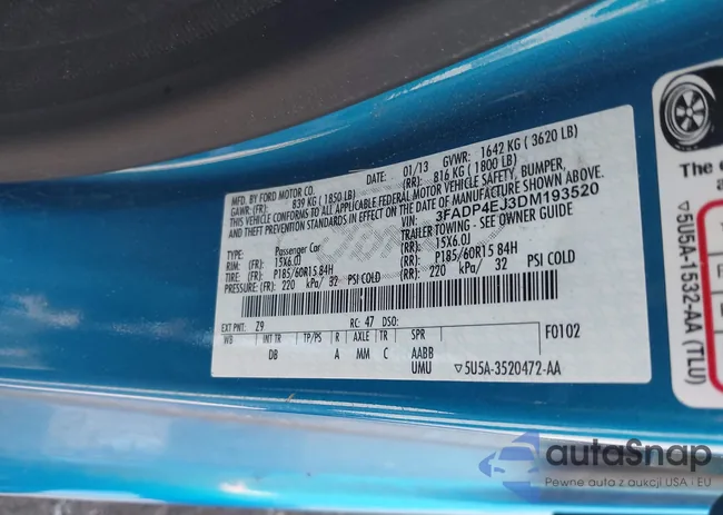 3FADP4EJ3DM193520: 42260714