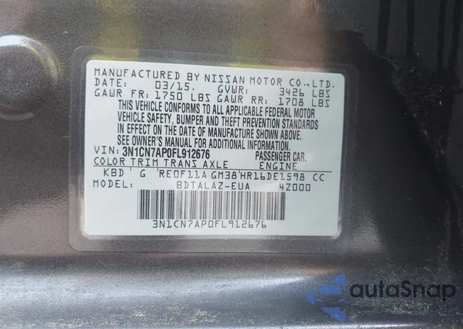 3N1CN7AP0FL912676: 42260727