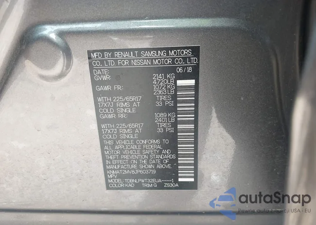 KNMAT2MV8JP603719: 42260013