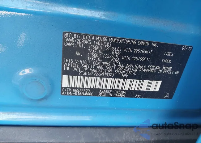 2T3H1RFV2KW010373: 42260039