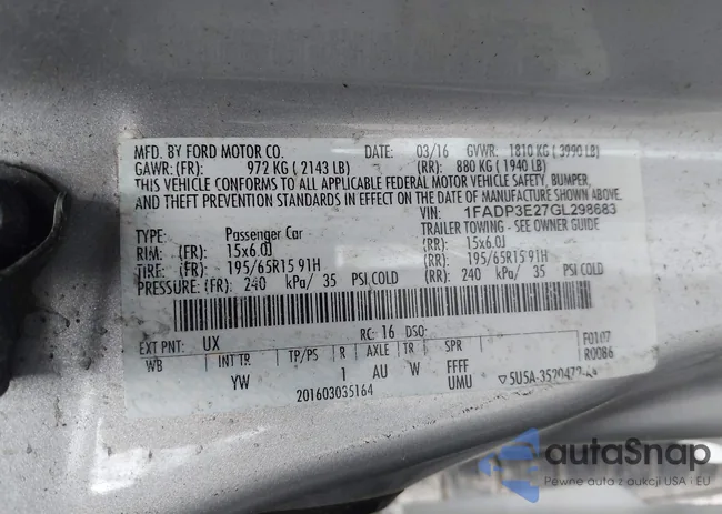 1FADP3E27GL298683: 42260244