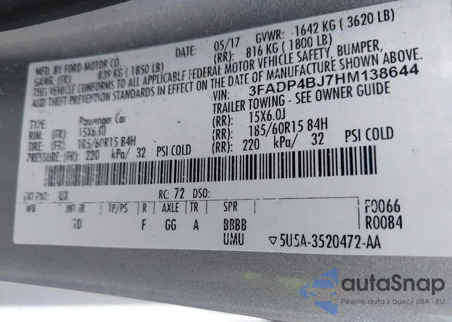 3FADP4BJ7HM138644: 42260313