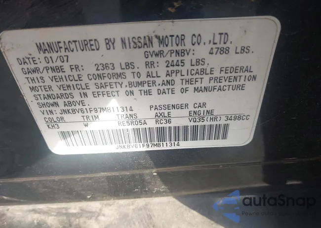 JNKBV61F97M811314: 42261353