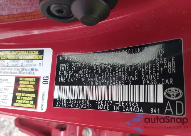 2T1BURHE8FC456313: 42261392