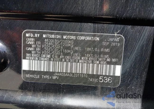 JA4AS5AA3LZ011510: 42261502