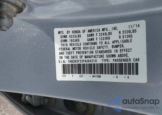 1HGCR2F32FA064318: 42261654