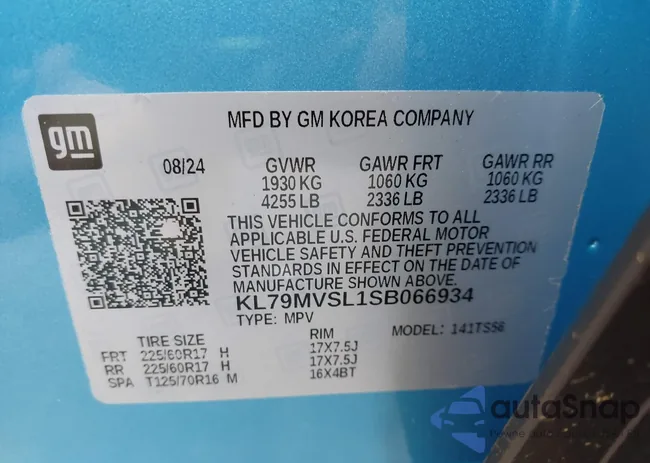 KL79MVSL1SB066934: 42261796