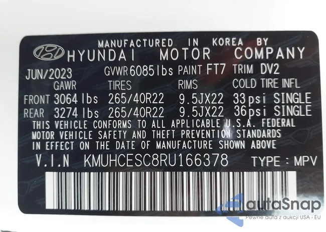 KMUHCESC8RU166378: 42260945