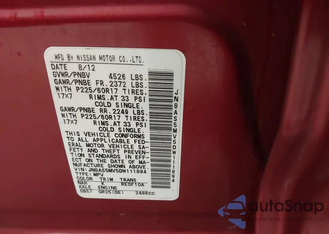 JN8AS5MV5DW111894: 42261037