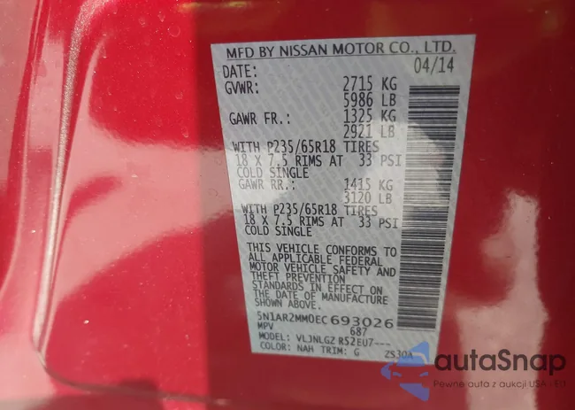 5N1AR2MM0EC693026: 42261095