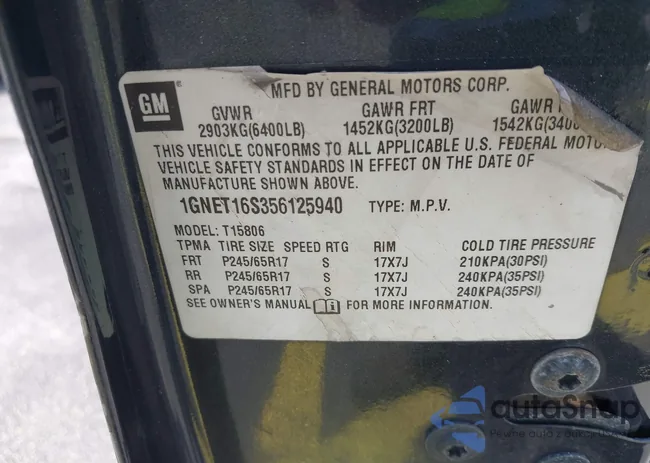 1GNET16S356125940: 42261278