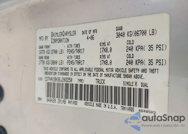 1D7HA18N36J202250: 42262571