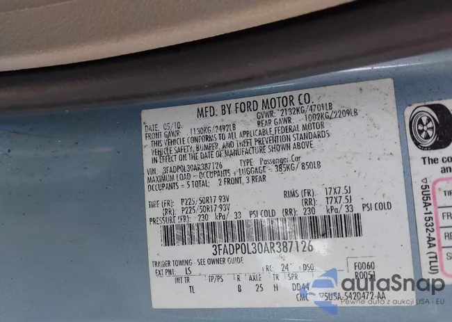 3FADP0L30AR387126: 42262640