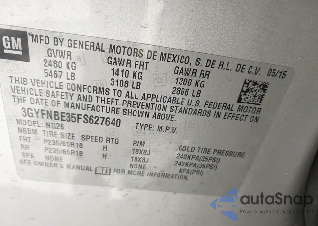 3GYFNBE35FS627640: 42262843