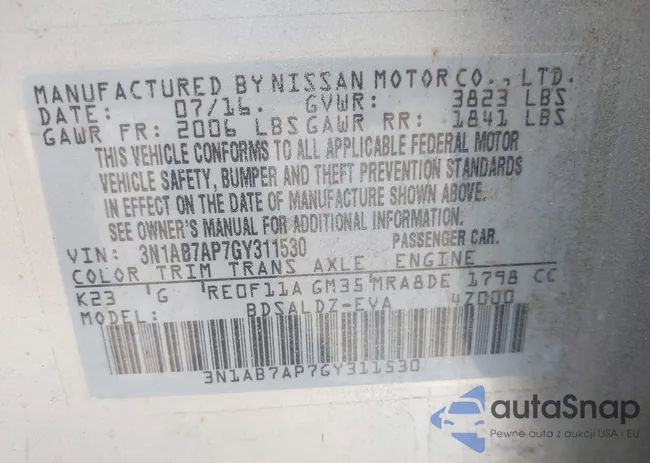 3N1AB7AP7GY311530: 42262112