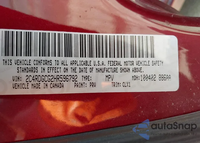 2C4RDGCG2HR596792: 42263293