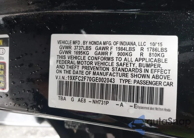 19XFC2F70GE002043: 42263392