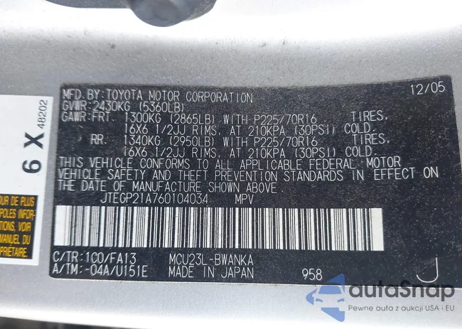 JTEGP21A760104034: 42263422