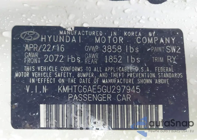 KMHTC6AE5GU297945: 42263573