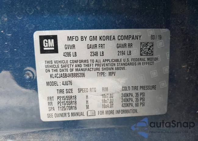 KL4CJASB4KB885206: 42263588