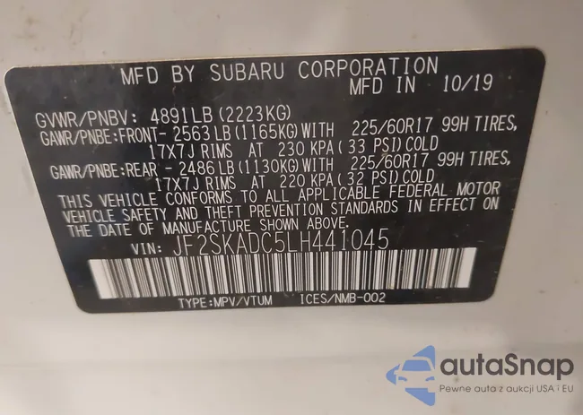 JF2SKADC5LH441045: 42263593