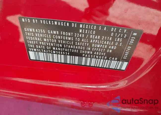 3VW3L7AJ7CM368534: 42263612