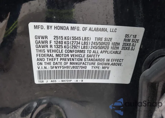 5FNYF5H97JB027040: 42263630