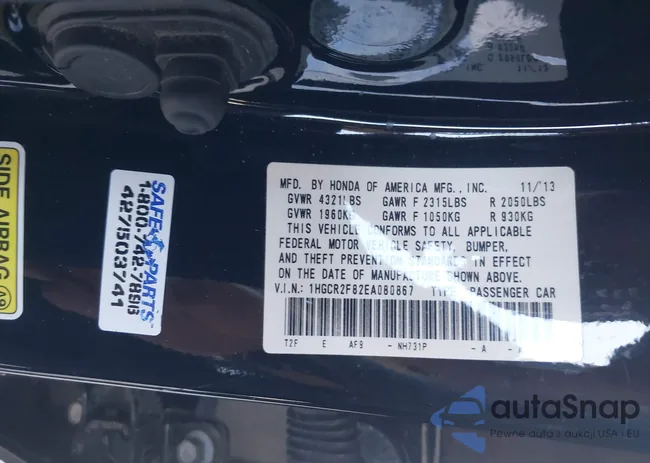 1HGCR2F82EA080867: 42263692