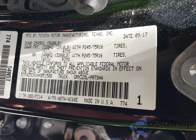 5TFAZ5CN1HX051508: 42263736