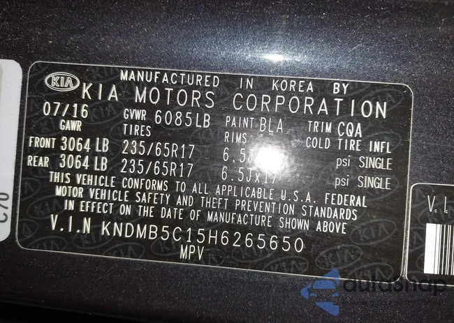 KNDMB5C15H6265650: 42263774