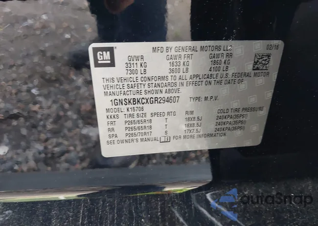 1GNSKBKCXGR294607: 42263827